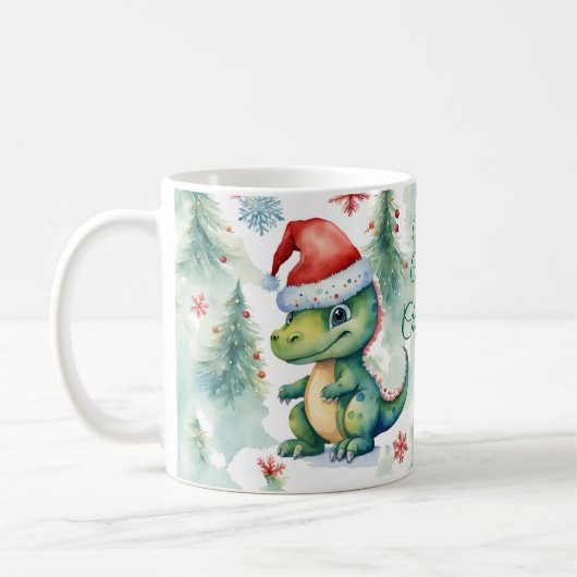 Cute Dinosaur Kerstmis Koffiemok (Links)