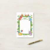 Cute Dinosaur Kids Gepersonaliseerde Mitzvah Post-it® Notes (Op bureau)