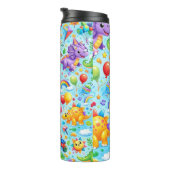 Cute Dinosaur Kids Pattern Thermosbeker (Geroteerd rechts)