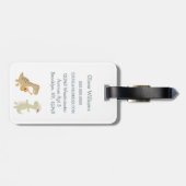 Cute Dinosaur Kids Travel Personalized Cartoon Bagagelabel (Achterkant horizontaal)