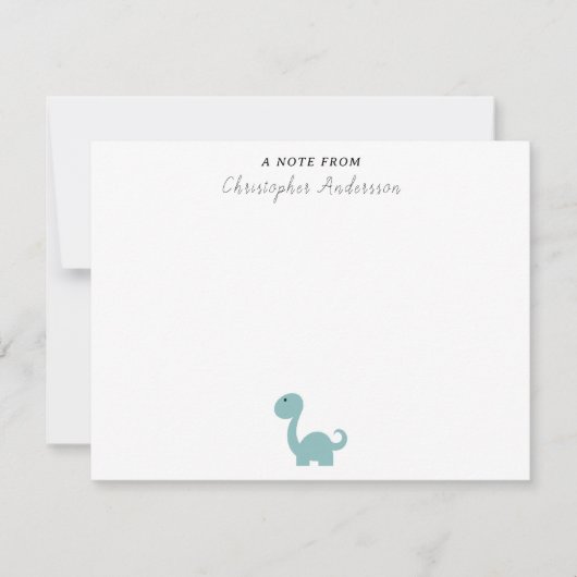 Cute Dinosaur Kind A Note from Note Kaart Notitiekaartje (Voorkant)