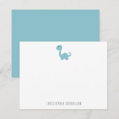 Cute Dinosaur Kind Personalized Notitiekaartje (Voorkant / Achterkant)