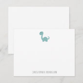 Cute Dinosaur Kind Personalized Notitiekaartje (Voorkant / Achterkant)