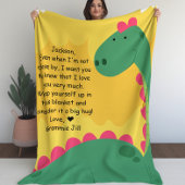 Cute Dinosaur Kinder Blanket met Custom Message Fleece Deken