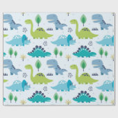 Cute Dinosaur Kinder Pattern Cadeaupapier (Vlak)