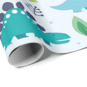 Cute Dinosaur Kinder Pattern Cadeaupapier (Rol Hoek)