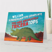 Cute Dinosaur Kindergarten Afstuderen Kaart (Voorkant)