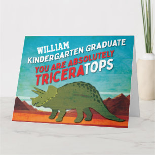 Cute Dinosaur Kindergarten Afstuderen Kaart