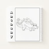 Cute Dinosaur Kleur uw eigen naamschets Notitieboek (Achterkant)
