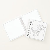 Cute Dinosaur Kleur uw eigen naamschets Notitieboek (Binnen)