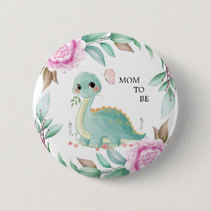 Cute Dinosaur Ma om Baby shower Button te zijn