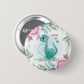 Cute Dinosaur mam om Baby shower te worden Ronde Button 5,7 Cm (Voorkant /achterkant)