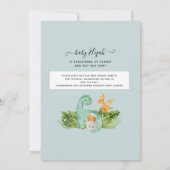 Cute Dinosaur mammie Foliage Baby drive by Shower  Kaart (Achterkant)