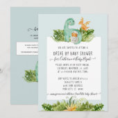 Cute Dinosaur mammie Foliage Baby drive by Shower  Kaart (Voorkant / Achterkant)