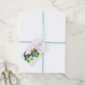 Cute Dinosaur met Ballonnen 1e Verjaardag Cadeaubi Cadeaulabel (Met Touw)