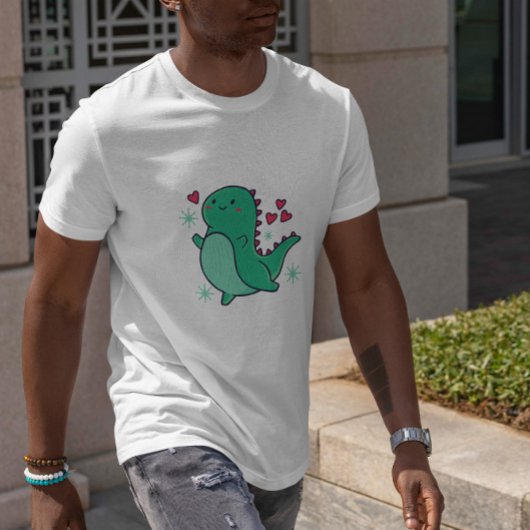 Cute Dinosaur met hart T-shirt