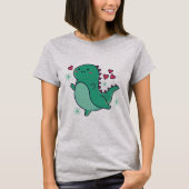 Cute Dinosaur met hart T-shirt (Voorkant)