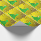 Cute Dinosaur met Snowflakes Cadeaupapier (Hoek)