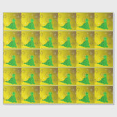 Cute Dinosaur met Snowflakes Cadeaupapier (Vlak)