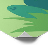 Cute dinosaur moeder- en babyjongetjes poster (Hoek)