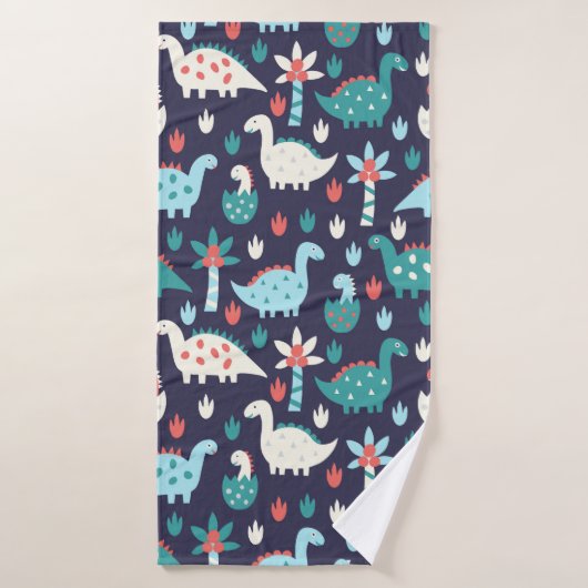 Cute dinosaur naadloos patroon badhanddoek (Badhanddoek)