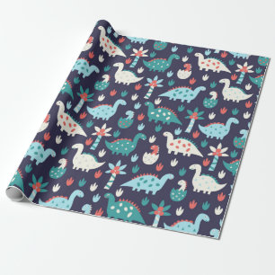 Cute dinosaur naadloos patroon cadeaupapier