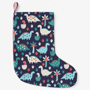 Cute dinosaur naadloos patroon kleine kerstsok