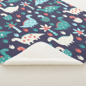 Cute dinosaur naadloos patroon sherpa deken (3/4)