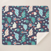 Cute dinosaur naadloos patroon sherpa deken (Voorkant (horizontaal))