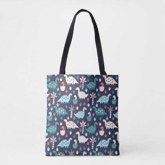 Cute dinosaur naadloos patroon tote bag (Voorkant)