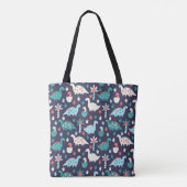 Cute dinosaur naadloos patroon tote bag (Achterkant)