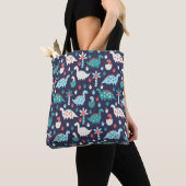 Cute dinosaur naadloos patroon tote bag (Dichtbij)