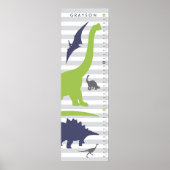 Cute Dinosaur Nursery Growth Chart - Dino Decor Poster (Voorkant)