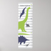 Cute Dinosaur Nursery Growth Chart - Dino Decor Poster (Voorkant)