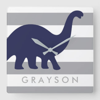 Cute Dinosaur Nursery Wall Clock - Dinosaur Baby Vierkante Klok