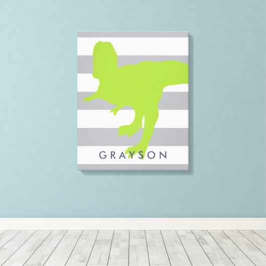 Cute Dinosaur Nursery Wrapped Canvas - Wall Art (Insitu (Houten vloer))
