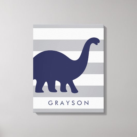 Cute Dinosaur Nursery Wrapped Canvas - Wall Art (Voorkant)