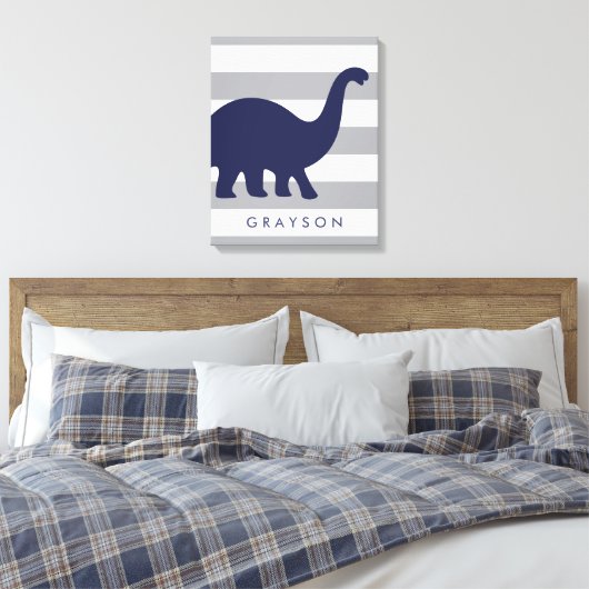Cute Dinosaur Nursery Wrapped Canvas - Wall Art (Insitu (Slaapkamer))