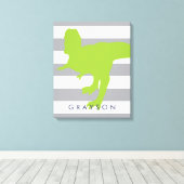 Cute Dinosaur Nursery Wrapped Canvas - Wall Art Afdruk (Insitu (Houten vloer))