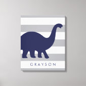 Cute Dinosaur Nursery Wrapped Canvas - Wall Art Afdruk (Voorkant)