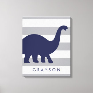 Cute Dinosaur Nursery Wrapped Canvas - Wall Art Afdruk