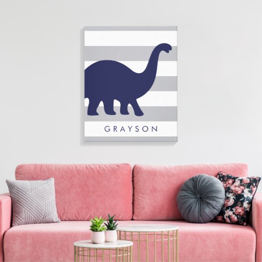 Cute Dinosaur Nursery Wrapped Canvas - Wall Art Afdruk (Insitu (Woonkamer))