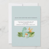 Cute Dinosaur Oerwoud Foliage Birthday Party Boy Kaart (Achterkant)