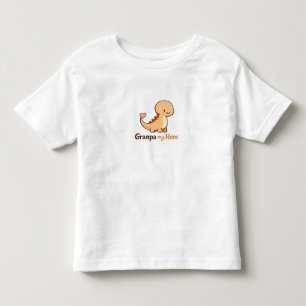 Cute Dinosaur Opa Mijn Held Peuter T-Shirt Gra