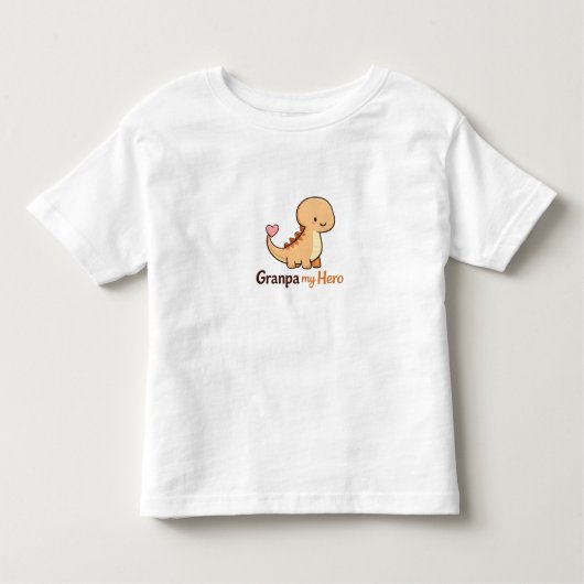 Cute Dinosaur Opa Mijn Held Peuter T-Shirt | Gra (Voorkant)