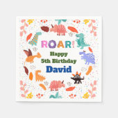Cute Dinosaur over de tableware van verjaardagsfee Servet (Voorkant)