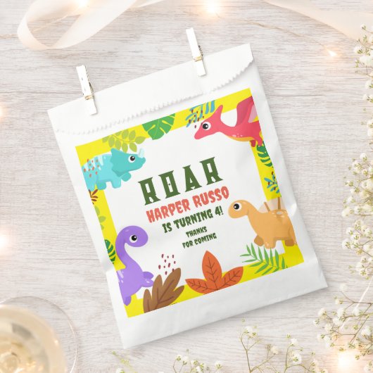 Cute Dinosaur over partijbenodigdheden van Birthda Bedankzakje (Geknipt)