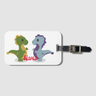 Cute Dinosaur Pair Thunder_Cove Bagagelabel