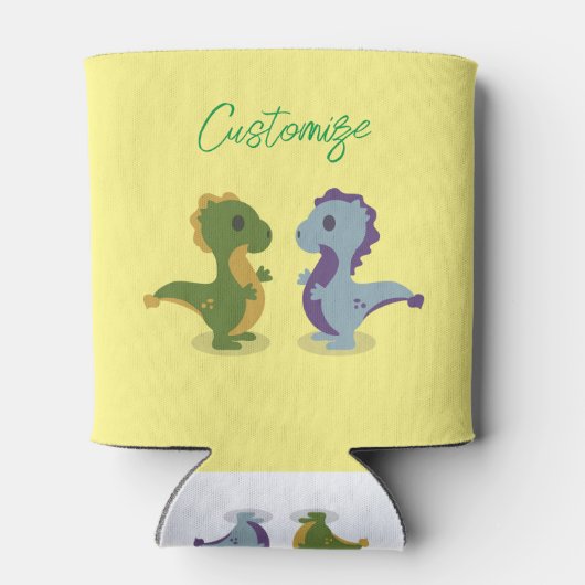 Cute Dinosaur Pair Thunder_Cove Blikjeskoeler (Achterkant)