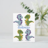 Cute Dinosaur Pair Thunder_Cove Briefkaart (Staand voorkant)